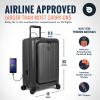 imageAerotrunk Airline Approved Carry On Luggage with Front Pocket  Premium Hard Shell Expandable Suitcase with Spinner Wheels TSA Lock  Carryon 23quot BlackBlack