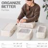 imageAerotrunk Compression Packing Cubes for Travel  Luggage Organizer Bags  Double Zipper Packing Cubes for Suitcases 4Pack TealBeige