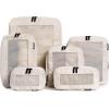 imageAerotrunk Compression Packing Cubes for Travel  Luggage Organizer Bags  Double Zipper Packing Cubes for Suitcases 4Pack TealBeige