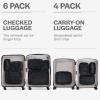 imageAerotrunk Compression Packing Cubes for Travel  Luggage Organizer Bags  Double Zipper Packing Cubes for Suitcases 4Pack TealBlack