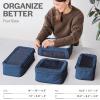 imageAerotrunk Compression Packing Cubes for Travel  Luggage Organizer Bags  Double Zipper Packing Cubes for Suitcases 4Pack TealDark Blue