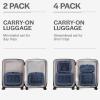 imageAerotrunk Compression Packing Cubes for Travel  Luggage Organizer Bags  Double Zipper Packing Cubes for Suitcases 4Pack TealDark Blue