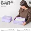 imageAerotrunk Compression Packing Cubes for Travel  Luggage Organizer Bags  Double Zipper Packing Cubes for Suitcases 4Pack TealPurple