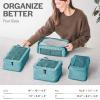 imageAerotrunk Compression Packing Cubes for Travel  Luggage Organizer Bags  Double Zipper Packing Cubes for Suitcases 4Pack TealTeal