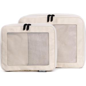 imageAerotrunk Compression Packing Cubes for Travel  Luggage Organizer Bags  Double Zipper Packing Cubes for Suitcases 4Pack TealBeige