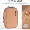 imageAerotrunk Ultralight Compression Packing Cubes  Lightweight Travel Organizers for Suitcases and Luggage 6Pack BeigeMocha